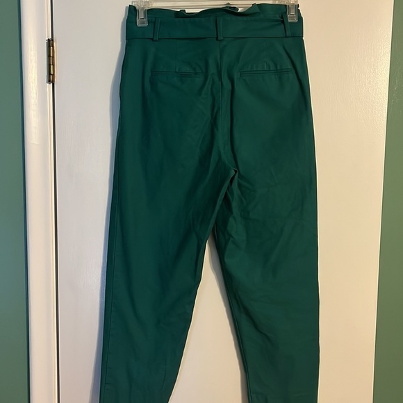 Ann Taylor Paperbag Pant Dark Green Tie Waist size 4 - Picture 4 of 6